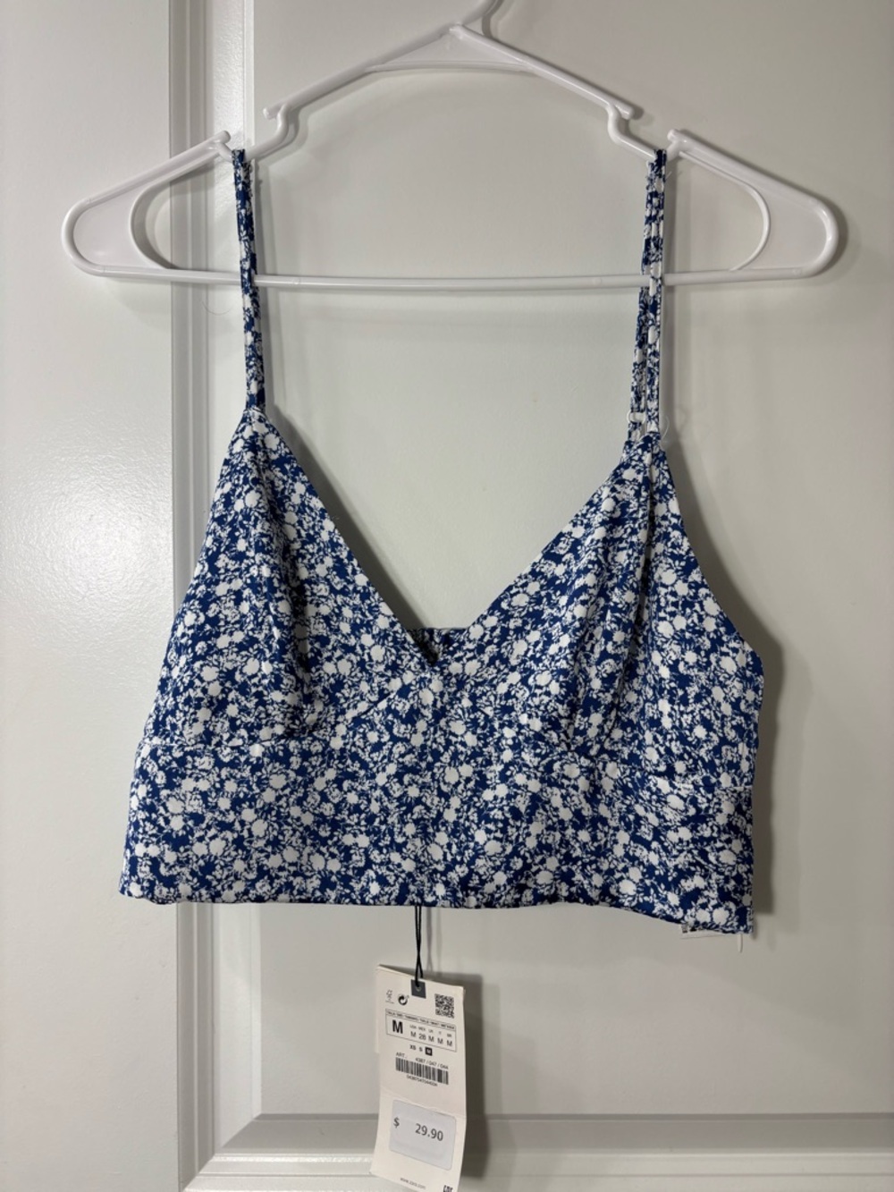Zara Blue and White Floral Cami Top